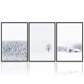 signwin 3 Piece Framed Canvas Wall Art Snow...
