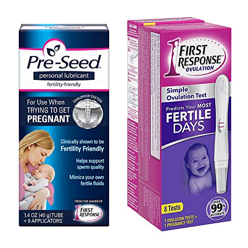 Pre-Seed Fertility-Friendly Personal Lubricant & First Response Ovulation Plus Pregnancy Test Kit Bundle