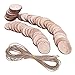 BTOOP 50 Pieces Wood Slices with Holes Natural Unfinished Predrilled DIY Round Discs Ornaments Tree Bark Wooden Circles with 33 Feet Natural Jute Twine Holes Round Log Discs 1.96 Inch - 2.36 Inch
