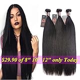 8A Malaysian Straight Hair 18 20 22 inch 3 Bundles Deals 100% Unprocessed Malaysian Hair Bundles Virgin Human Hair Weaving Remy Human Hair Wefts Natural Black