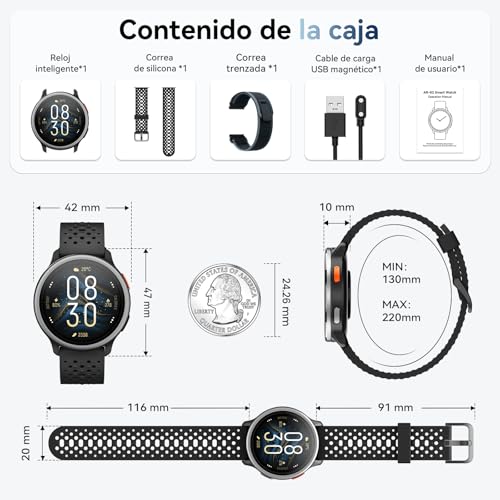 Men's Smart Watch 1.27 Inch Smartwatch Woman Round 2 Straps, Sleep Monitor Health and Fitness Functions 120+ Sports Modes 3ATM Waterproof for iPhone/Samsung/Android NBlack