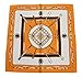 100% Silk Scarf Neckerchief Small Square Print Scarves Women (Classic Belts Orange)