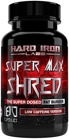 Fat Burner For Men - Thermogenic, &amp; Appetite Suppressant - Best Fat Loss Supplement For Men &amp; Women - Super Max Shred for Weight Loss - Low Caffeine Version - 180 Diet Pills