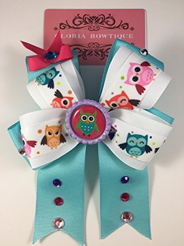 Hair Bows for Girls - Rhinestone Hair Bows and Bling Bling Hair Accessory Owl Theme