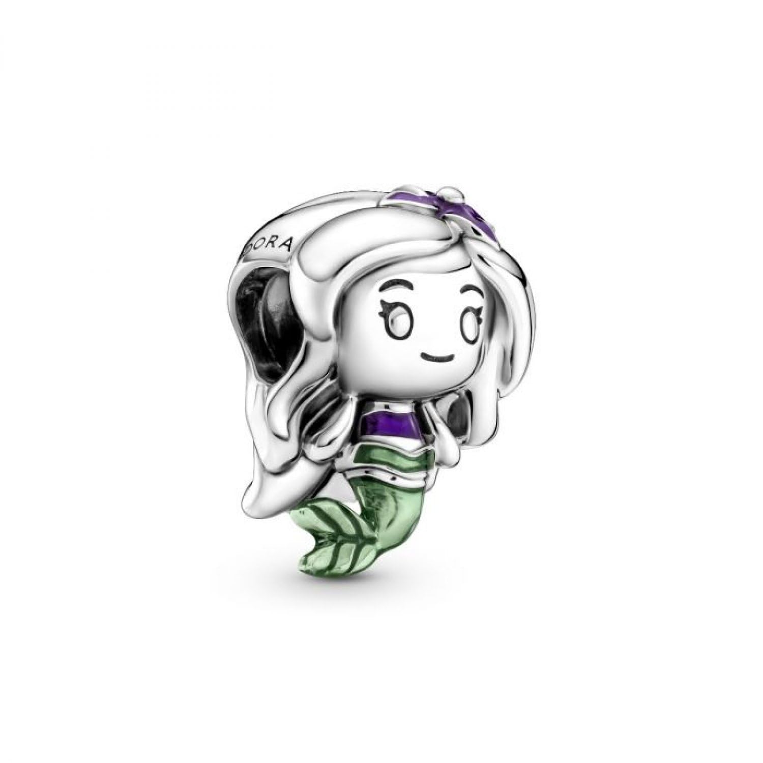 Pandora Disney Ariel sterling silver charm with purple and green enamel