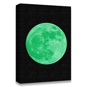 Abstract Green Moon with Pop up Black Pattern...