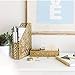 Blu Monaco Gold Desk Organizer for Women - 3 Piece Desk Accessories Set - Pen Cup, Magazine-File-Mail Holder, and Accessories Tray - Antique Gold Brass Finish Office Supplies Stationery Decor