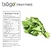 Tsogo Premium Whole Spinach Powder, 74g 48 Servings of Premium Quality 100% Whole Freeze-Dried Spinach Vegetable Powder - No Added Flavors, Fillers or Sugars
