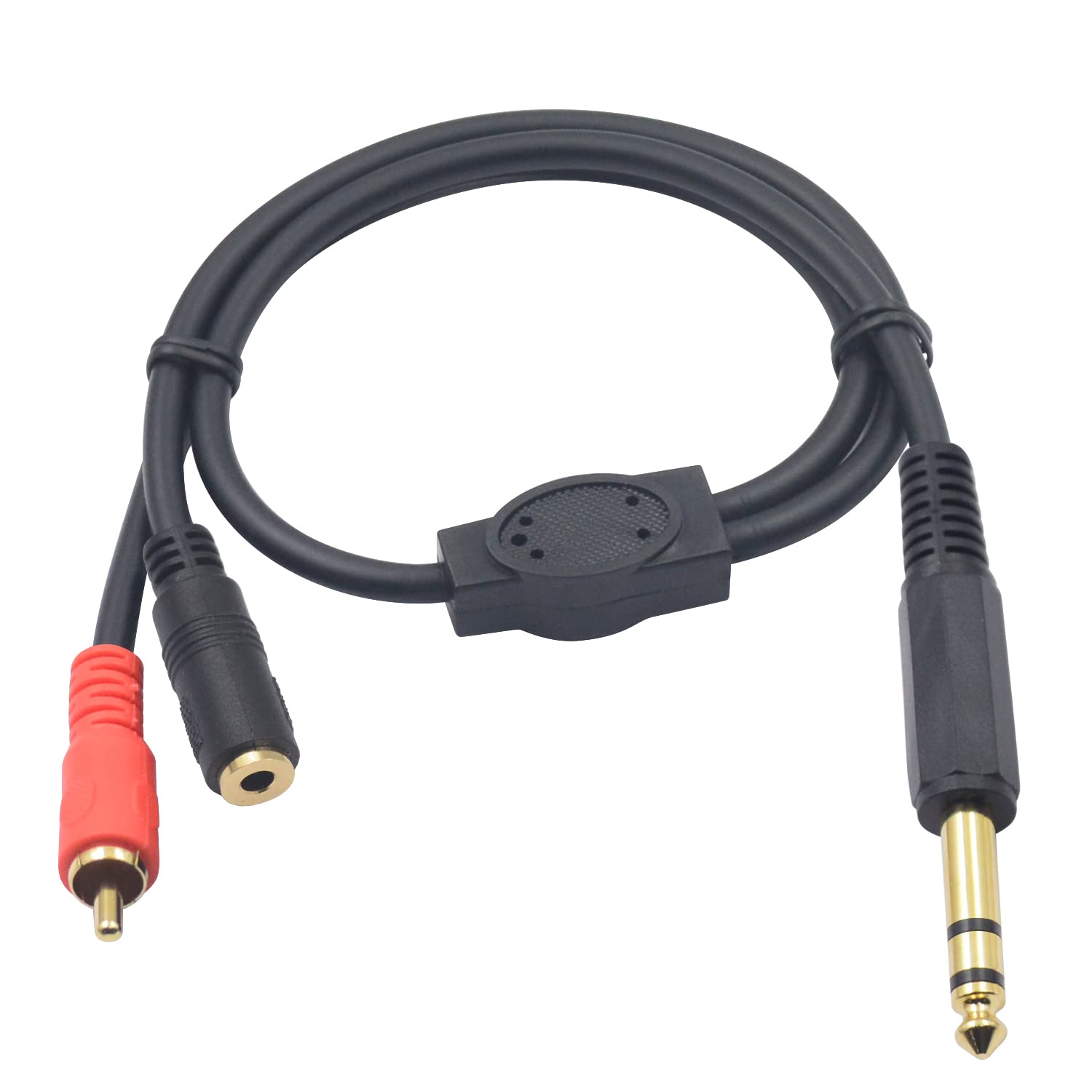 Duttek 6.35mm 1/4" to RCA Male and 3.5mm 1/8" Female Stereo Audio Cable,6.35mm to 3.5mm Audio Jack,RCA to 6.35mm Audio Cable Extension Cord for Headphones, MP3 Players, DVD Players, 50cm