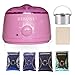 REBUNE Wax Warmer Rapid Melt Hair Removal Waxing Kit with 4 Different Flavors Hard Wax Beans and Wax Applicator Sticks 3.5 oz A Bag of Wax Beans（Chamomile, Lavender,Nature,Chocolate)