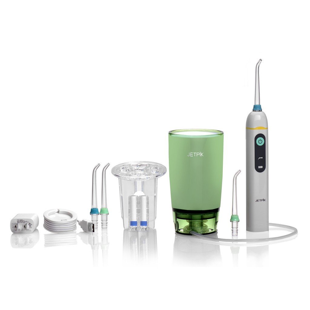 JETPIK JP-50 Rechargeable Electric Dental Flosser Oral Irrigator with Pulsating Floss/Water Jet Pik Power/Water Cup