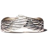 HLMIN Adjustable Angel Wings Rings for Women, Open Vintage Wings Ring Fashion Creative Feather Angel Ring, Hypoallergenic Angel Guardian Statement Ring Christmas Exquisite Jewelry Gifts for Women Men