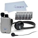 Williams Sound PockeTalker Ultra Duo Sound Amplifier with Headphone &amp; Earbud, Year Supply of Batteries &amp; Liberty Microfiber Cloth
