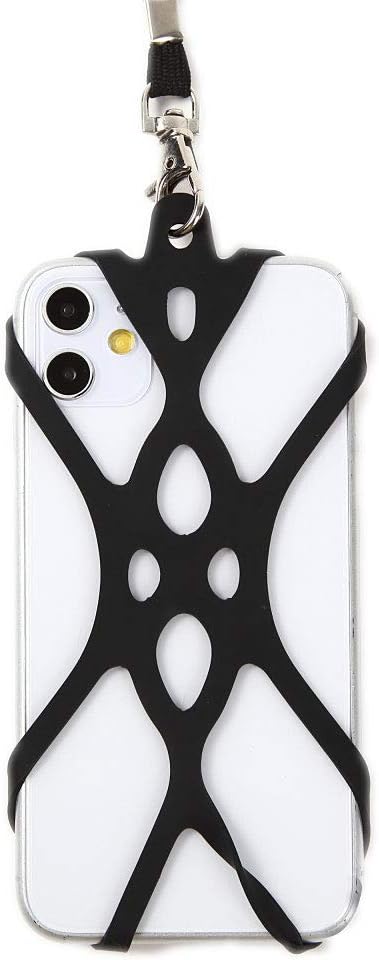 Amazon Co Jp Ddice スマホ ネックストラップ シリコン 首掛け 固定 ホルダー Iphone Android 調整 携帯 スマートフォン ビジネス アウトドア ブラック 家電 カメラ