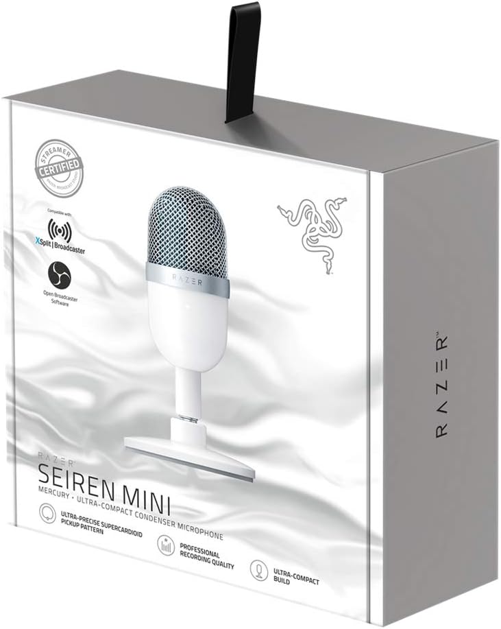 Heavy Duty Tilting Stand Professional Recording Quality Razer Seiren Mini Usb Streaming Microphone Precise Supercardioid Pickup Pattern Mercury White Shock Resistant Ultra Compact Build Accessories Execusource Audio Video Accessories