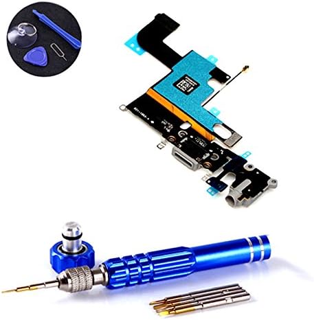 PPdigi Dock Connector for iPhone 6 USB Charging Jack Audio Microphone Replacement Parts with Tool Set (for iPhone 6, Space Grey)