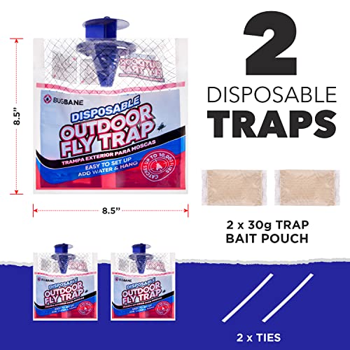 Fly Traps Outdoor Fly Traps. 2 Natural PreBaited Fly Bags Outdoor