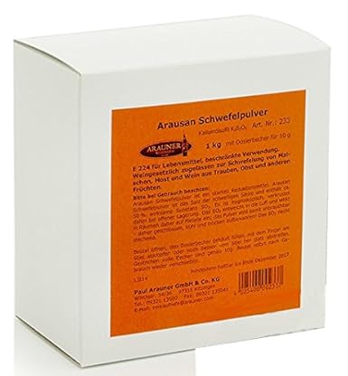 Schwefelpulver (Kaliumdisulfit) Arauner zur Gesunderhaltung des Weines, 1 kg