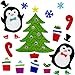 Christmas Window Clings Penguin on Ski with Presents Gifts and Christmas Tree Holiday Gel Charms Stickers Decorations