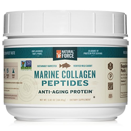 NEW! Natural ForceÂ® Wild Caught Tasteless Marine Collagen Powder *BEST MARINE COLLAGEN FOR SKIN* Anti Aging Collagen Peptides, Pure Hydrolyzed Type 1 Collagen, Non-GMO Paleo Protein