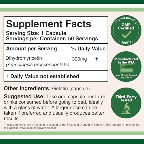Double Wood Supplements Dihydromyricetin - 50 X 300mg Capsules, Large