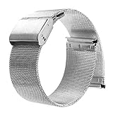 18/20/22/24mm Stainless Steel Watch Mesh Band Strap Double Clasp Bracelet