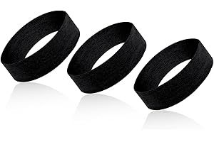 All-Black, 3 Pieces Set-Kid Sports Headbands and Sweatbands, Moisture Wicking Athletic Cotton, Elastic, Soft Pure Cotton for 