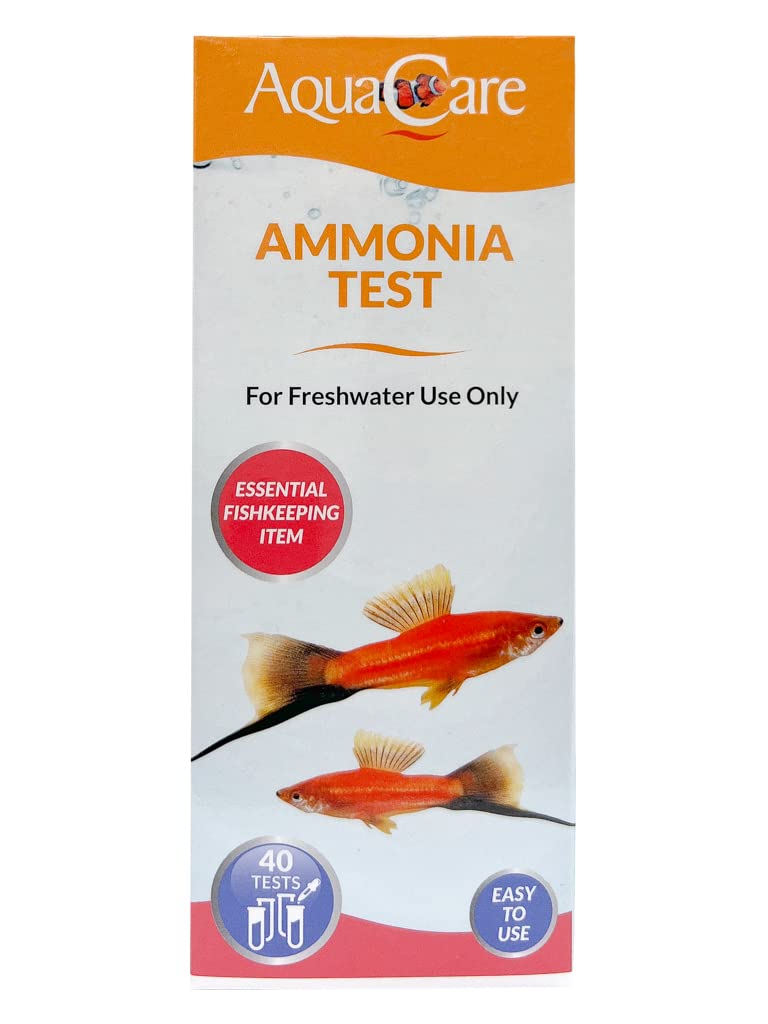 AquaCare Ammonia Liquid Test Kit, Aquarium Water Test Kit For Freshwater Fish Tanks (40 Tests)
