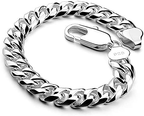 Men sterling silver jewelry 925 Sterling silver vintage link chain bracelet thick bracelet Cuban bracelet bracelet