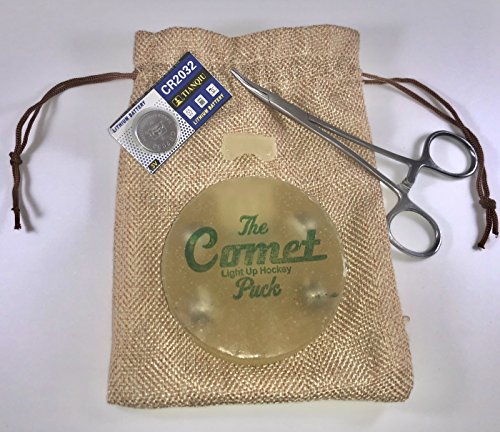 image for The Comet Puck (Green Comet Puck) Lit Hockey Puck