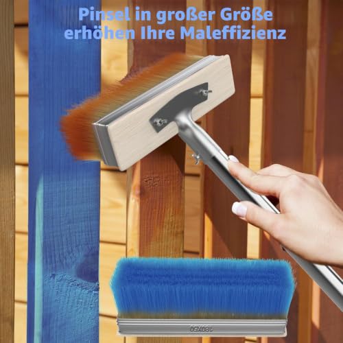 55" Long Handle Paint Brush,Decking Large Paint Brush Deck Stain Applicator for Walls,Woodfloors,Woodstains,Decking Paints,Decking Stains,Fence Wall Furniture with 2 Pcs 7.1" Paint Brush Heads