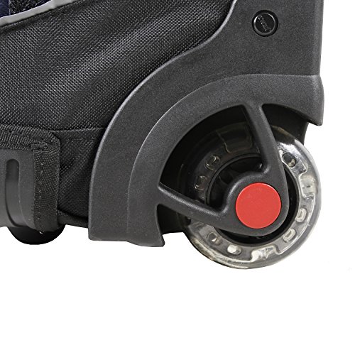 J World New York Twinkle Light Up Wheel Rolling Backpack, Black Bags