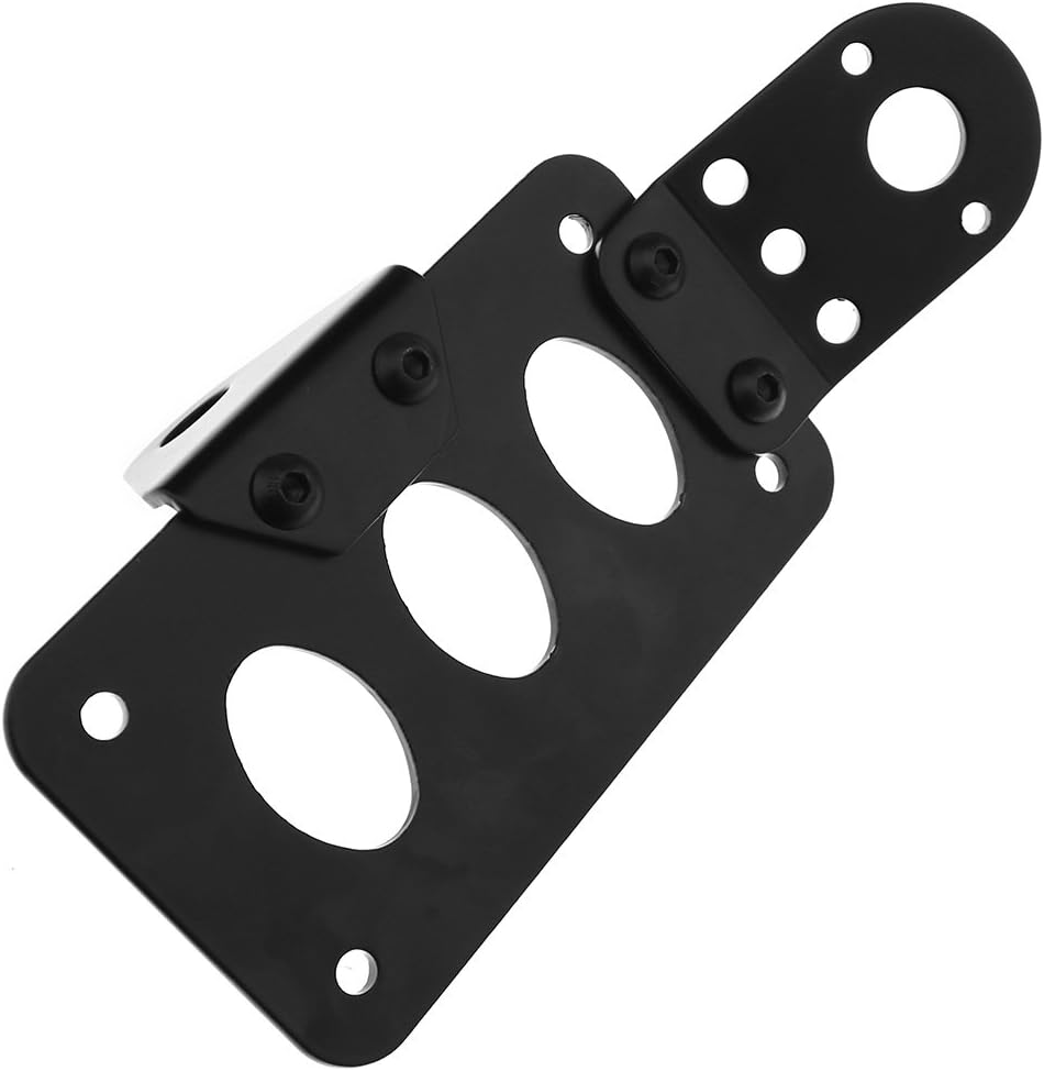 OTOTEC Moto Side Mount Tail Light License Plate Bracket Iron, Black - Image 4
