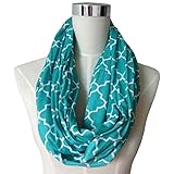 Pop Fashion Womens Infinity Scarf w/ Zipper Pocket & Pattern Print, Summer Scarf