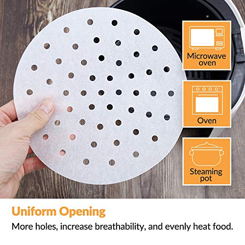 Air Fryer Disposable Paper Liner 200 Pack, 7" Perforated Air Fryer