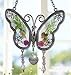 Sisters Butterfly Sun Catcher - Dried Flowers and Sister Charm - 4 1/4