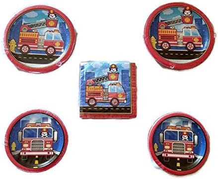 5 Alarm Fire Truck Party Bundle 9" Plates (16) 7" Plates (16) Napkins (16)