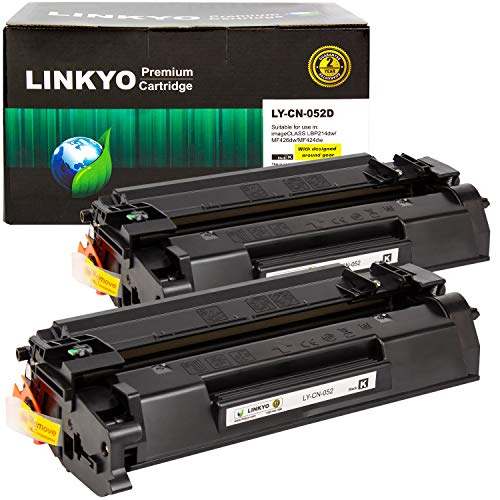 LINKYO Compatible Toner Cartridge Replacement for Canon 052 (Black, 2-Pack)