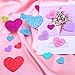 Ruisita 500 Pieces Foam Hearts Stickers Valentine's Day Conversation Hearts Stickers Self-Adhesive Glitter Heart Shaped Foam Stickers for Valentine's Day