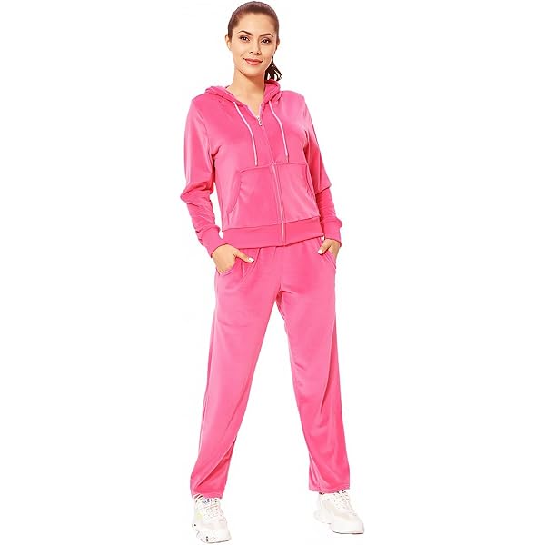 Amazon.com: HzDazrl Women 2 Piece Velour Tracksuit Velvet Long