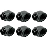Dracaena.io 6-Pack G1/4 90&deg; Elbow Fitting, M-F, Black, Brass Water Cooling | solid brass with tight G1/4 threading &middot; 21mm height, 17.6mm outer diameter &middot; works with radiators, pumps and reservoirs