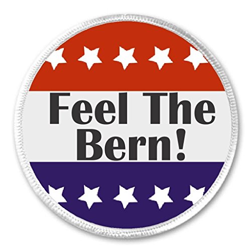 Feel The Bern! Red White Blue Stars 3" Sew On Patch Bernie Sanders