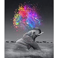 Artilife 5D Diamond Painting Kit Large Size Full Drill Rhinestone Painting Kit Diamond Dotz for Adults Beginners Colored Elephant 19.7 x 13.8 inch