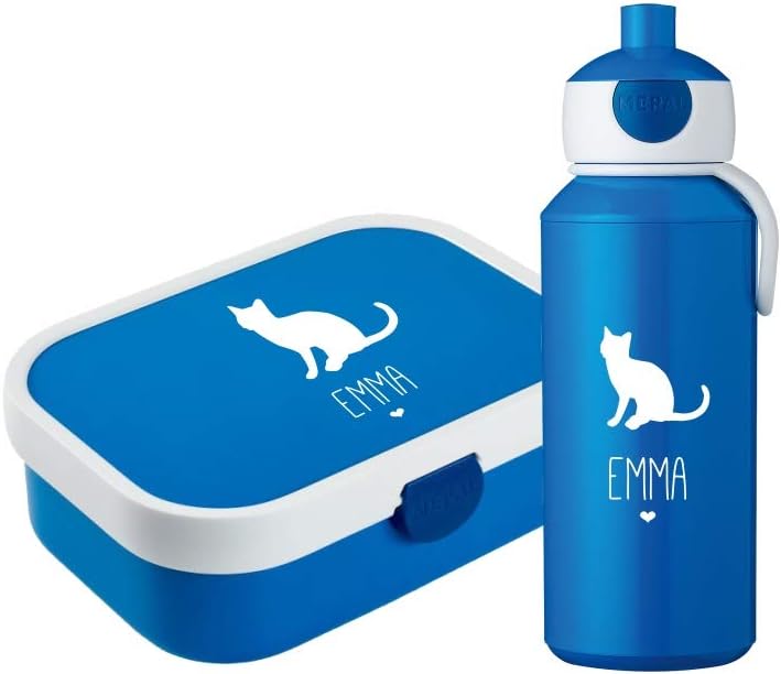 Goldkids Caticorn Brotdose & Trinkflasche Set - Rosa-grünes Lunchset Für Mädchen Mit Leucht-Anhänger