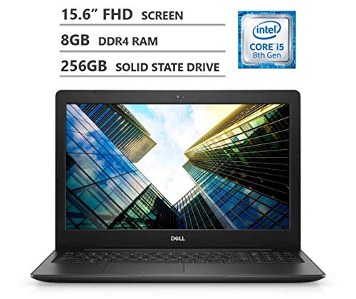 Dell Vostro 15.6″ Full HD Widescreen Business Laptop, Intel Core i5-8265U Quad-Core Processor up to 3.90 GHz, 8GB Memory, 256GB Solid State Drive, HDMI, Wireless-AC, Bluetooth, Windows 10 Pro, Black