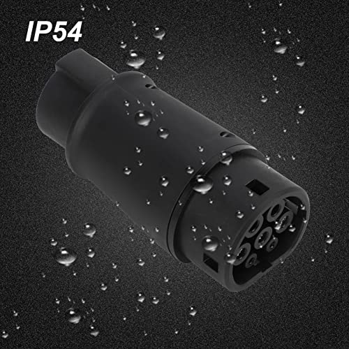 Bnineteenteam Conector de Cargador EV, Adaptador de Carga EV 16A/32A 240V de Universal para Vehículos Eléctricos Tipo 1 a Tipo 2 Protección IP54