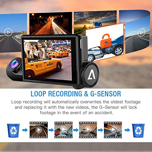 Dash Cam 3.0" OLED Touch Screen Dual 1080P FHD Front and Inside Dash Camera for Cars-WiFi GPS Car Driving Recorder with Sony Night Vision Sensor 170° Wide Angle WDR G-Sensor Anoopsyche - Thumbnail 6