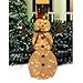 Holiday Time 48" Sparking Burlap Snowman with Black Hat Light Sculpture