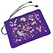 SuoSuo Jewelry Roll,Travel Jewelry Roll Bag,Silk Embroidery Brocade Jewelry Organizer Case with Tie Close,Dark Purple Flower