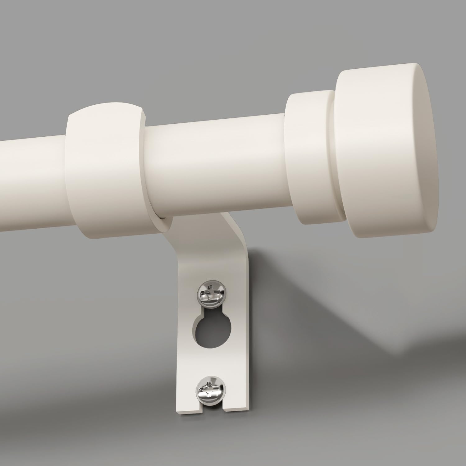 Modern White Curtain Rods for Windows 72 to 144 Inches Adjustable Length Heavy Duty 1" Diameter Window Curtain Rod with Decorative Finials for Outdoor Farmhouse Bedroom Kitchen Living Room Image